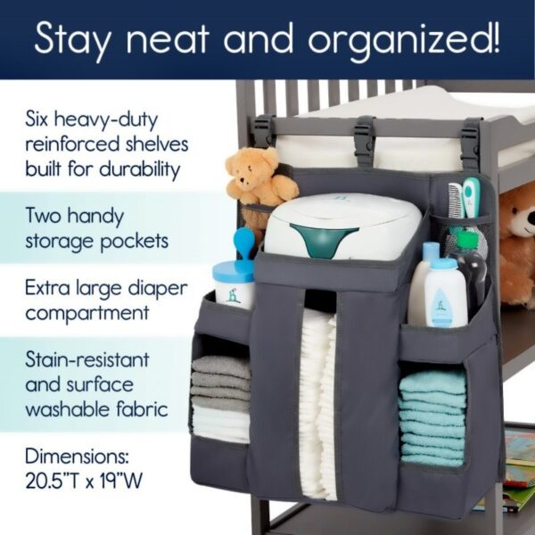 Baby Crib Bedside Storage Hanging Bag Diaper Storage Bag - Image 3