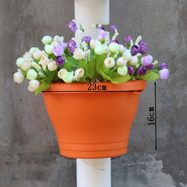 Balcony Flower Pot Resin Pot Succulent Flower Pot Pipe Wall Hanging Orchid Pot - Image 5