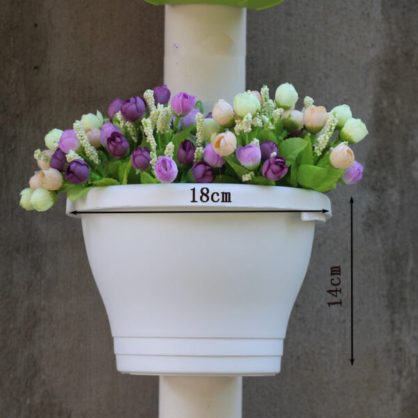 Balcony Flower Pot Resin Pot Succulent Flower Pot Pipe Wall Hanging Orchid Pot - Image 3