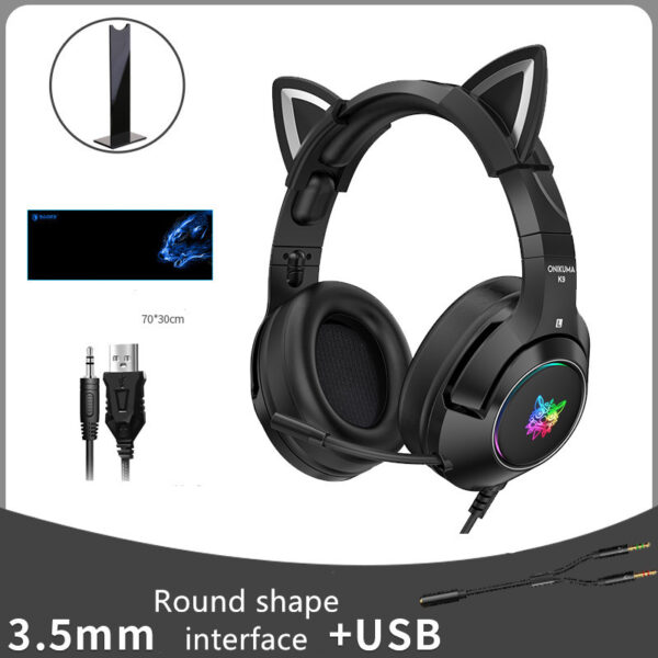 Head-mounted Gaming Gaming Cute Girls Wired Computer Headset - Image 5