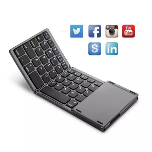 Folding Mini Keyboard Tablet Phone Computer Wireless Foldable Bluetooth Keyboard Multi-Function Button - Image 6