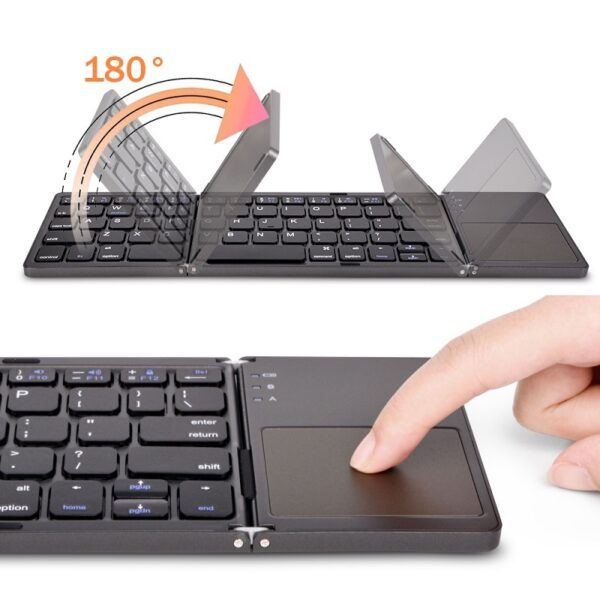 Folding Mini Keyboard Tablet Phone Computer Wireless Foldable Bluetooth Keyboard Multi-Function Button - Image 3